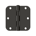 Deltana Steel Ball Bearing Hinge 3-1/2" x 3-1/2" Oil Rubbed Bronze 5/8" Radius