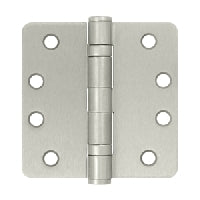 Deltana 4" x 4" x 1/4" Radius, Hinge, Heavy Duty, Ball Bearing, Satin Nickel