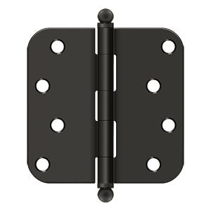 Deltana 4'' x 4'' Hinge, With Ball Tips, Thickness .085'' Oil Rubbed Bronze 5/8" Radius