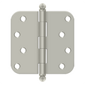 Deltana 4'' x 4'' Hinge, With Ball Tips, Thickness .085'' Satin Nickel 5/8" Radius
