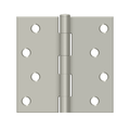 Deltana Square Hinge Residential, Satin Nickel, 4" x 4"