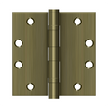 Deltana Square Hinge Heavy Duty Ball Bearing, Antique Brass, 4-1/2" x 4-1/2"