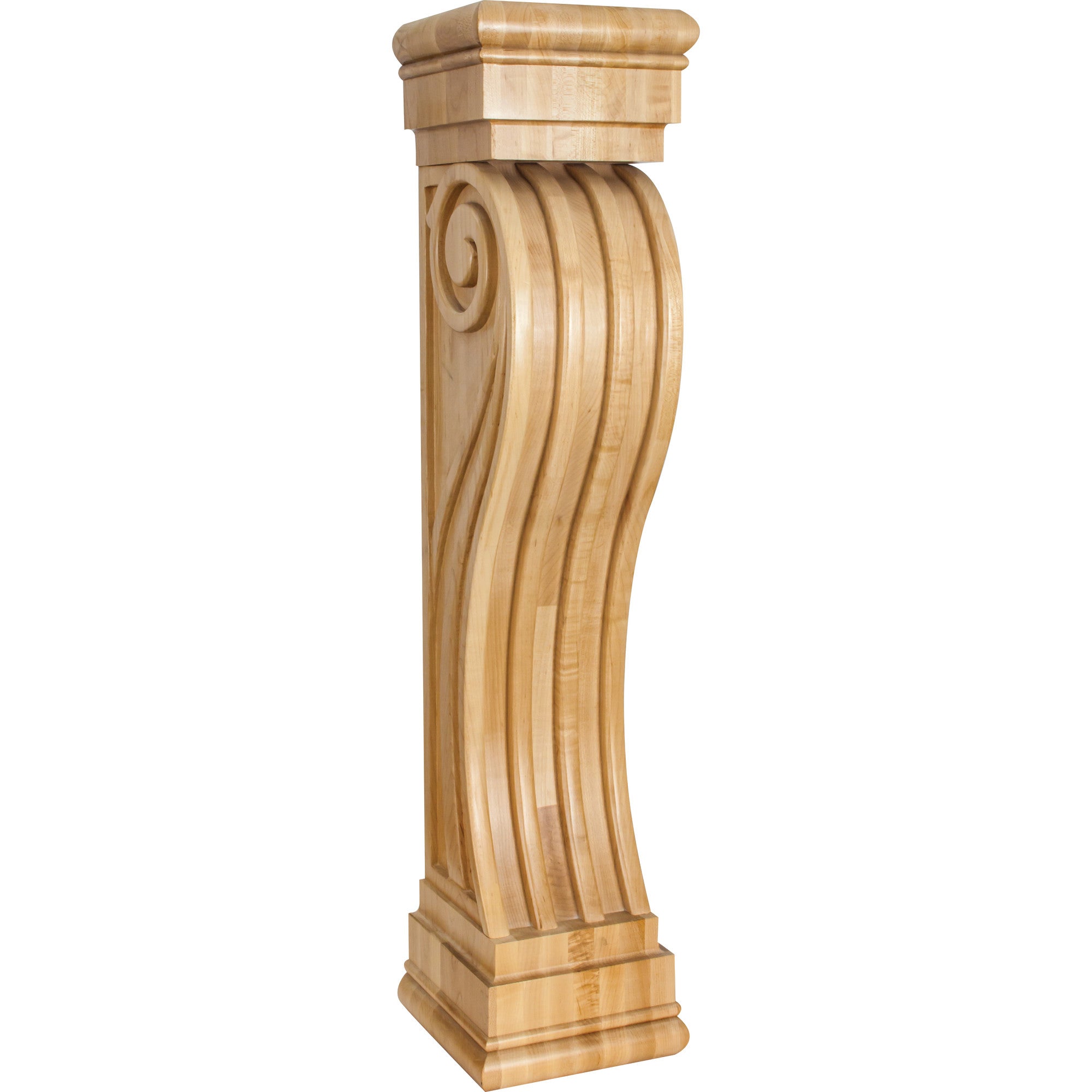 Hardware Resources Fluted Art Deco Fireplace Corbel Rubberwood 36" Length