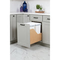 Hardware Resources Door Mount Pullout Waste Container System, White, 35 Quart, Double