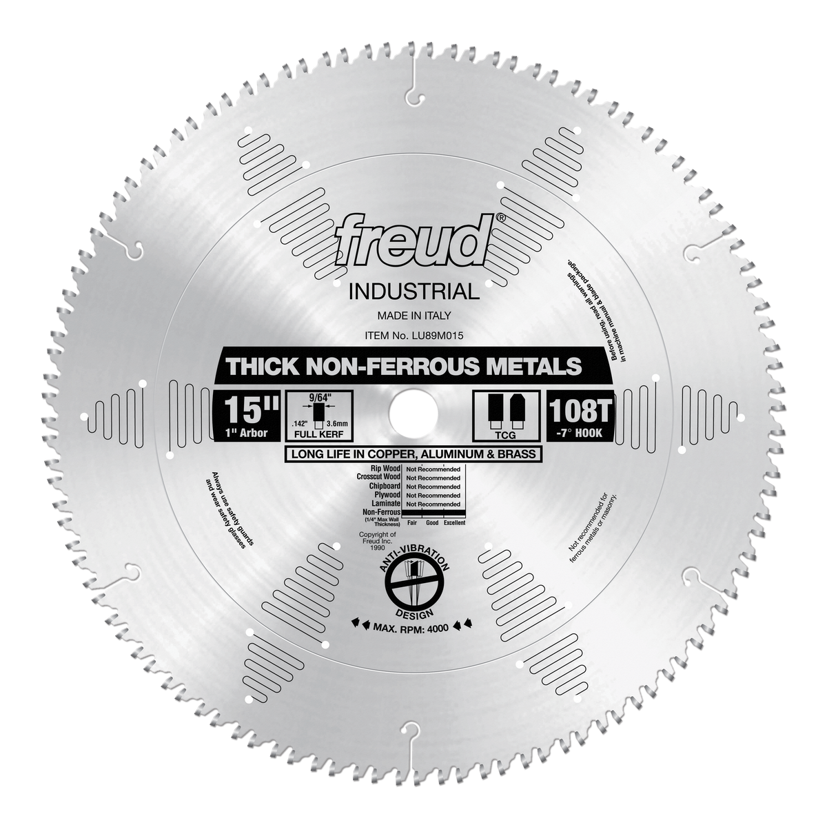 Freud Thick Non-Ferrous Metal Blade 15 in. Diameter
