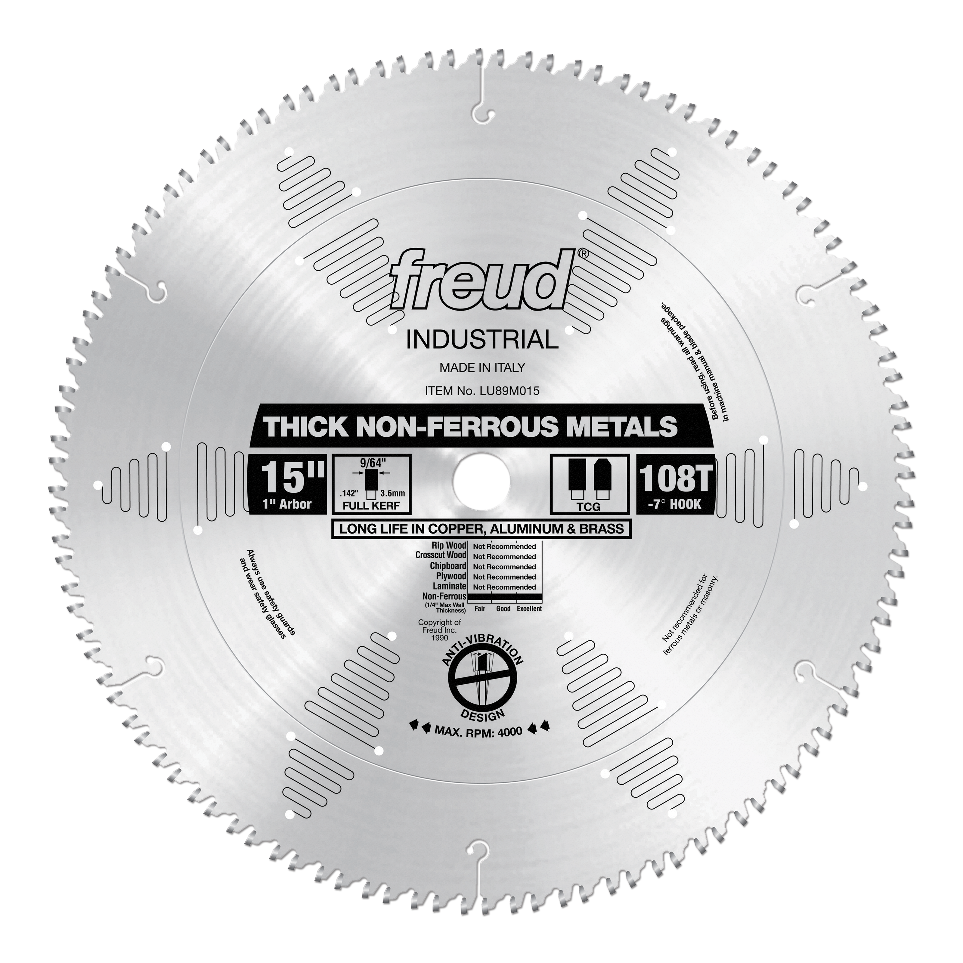 Freud Thick Non-Ferrous Metal Blade 15" Diameter
