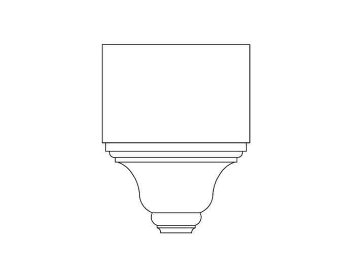 Traditional Keystone (Fits Casings up to 13/16 x 2 1/2 - 3 1/2), 4"w x 4 1/2"h x 1"d