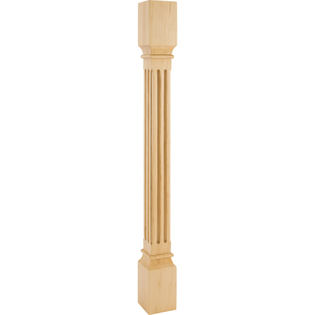 Hardware Resources Fluted Square Post Alder 35-1/2 in. length 3-1/2 in. width