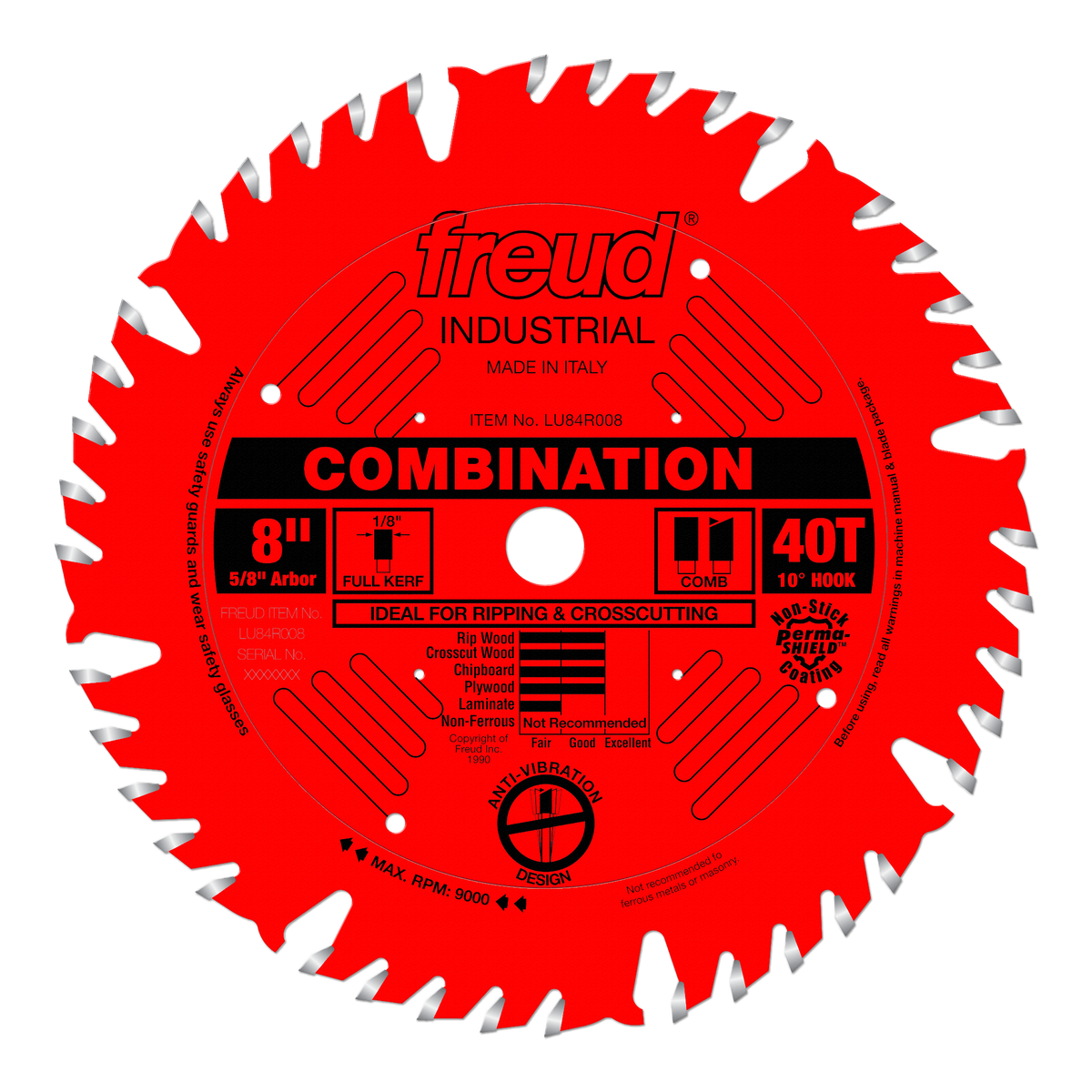 Freud Combination Blade 8 in. Diameter Red