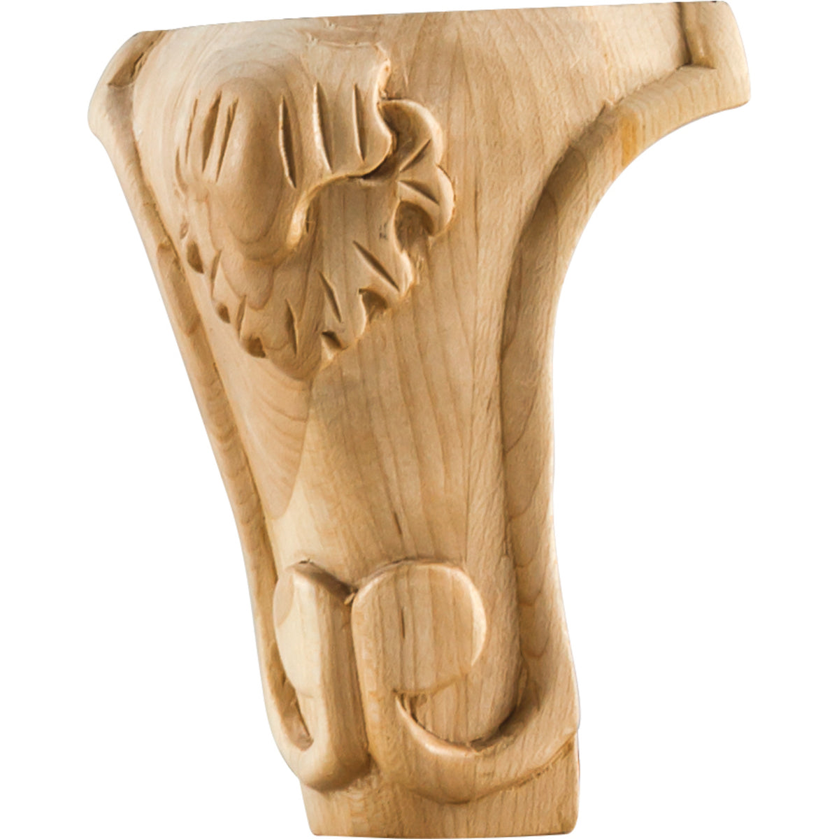 Hardware Resources Acanthus Leg Rubberwood 5" Length