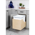 Hardware Resources Bottom Mount Pullout Waste Container System, White, 35 Quart, Double