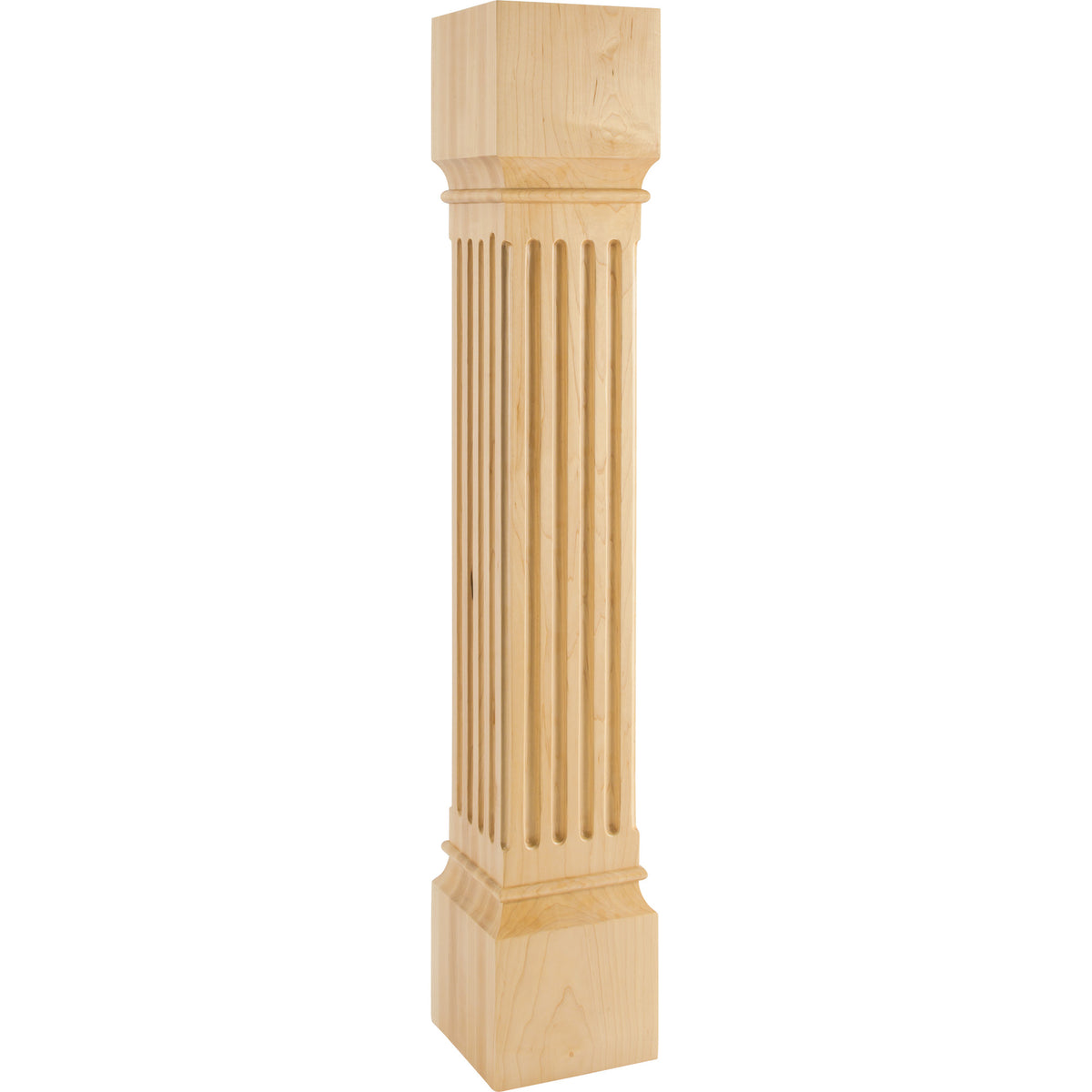 Hardware Resources Fluted Square Post Hard Maple 35-1/2 in. length 6 in. width