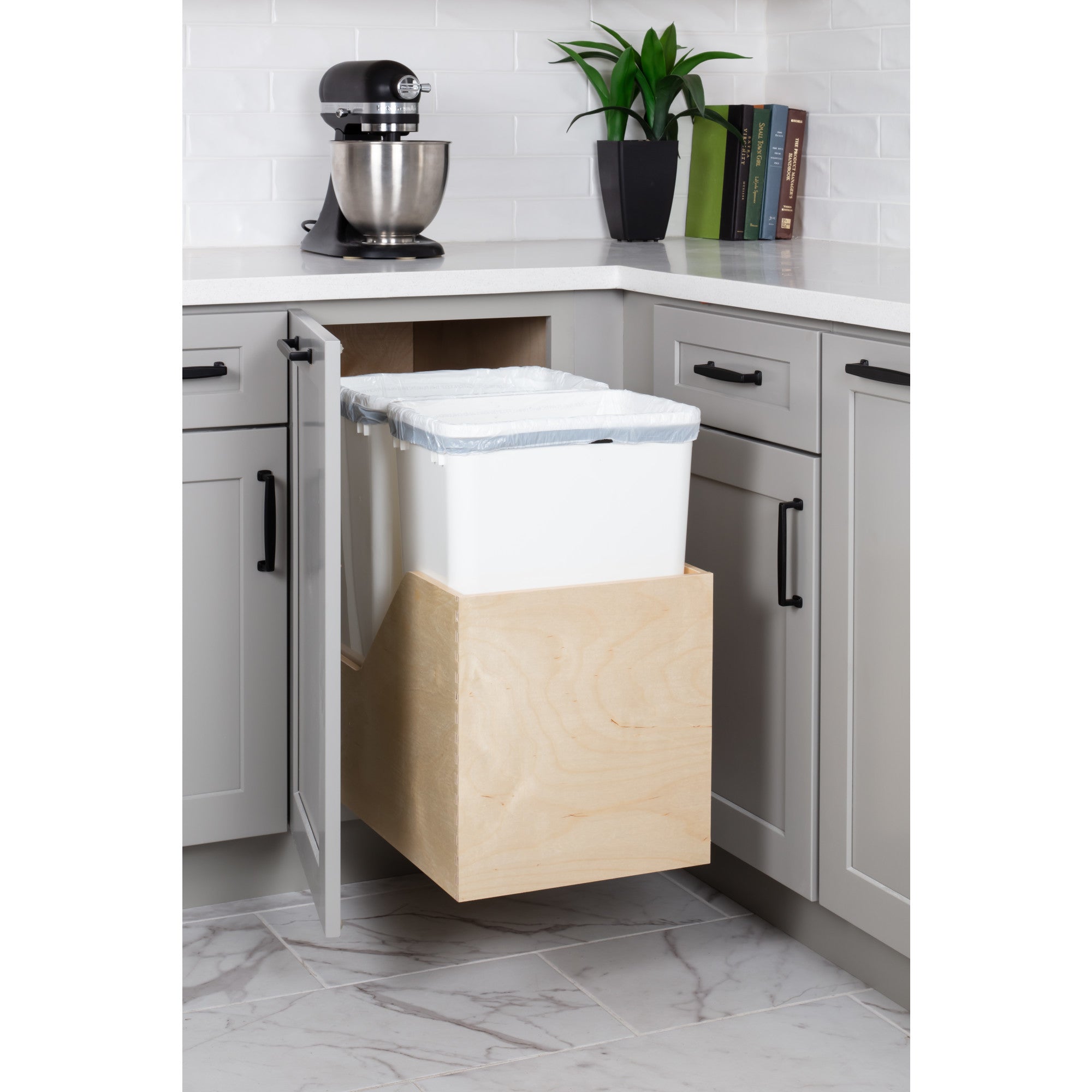 Hardware Resources Bottom Mount Pullout Waste Container System