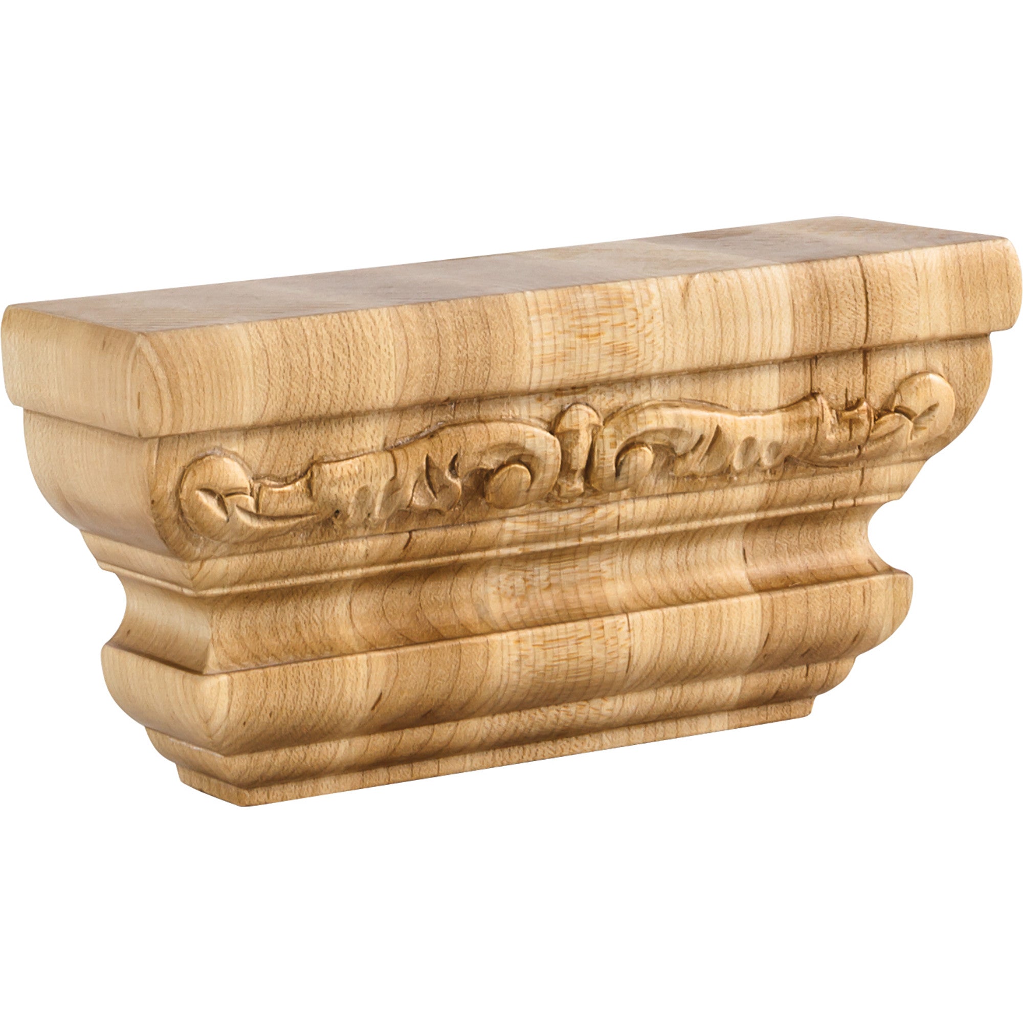 Hardware Resources Acanthus Pilaster Capital Rubberwood 6" Length