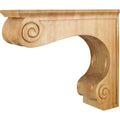 Hardware Resources Range Hood Corbel Rubberwood 18" Length