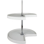 Hardware Resources Kidney 2 Shelf Plastic Lazy Susan Set With Chrome Hubs