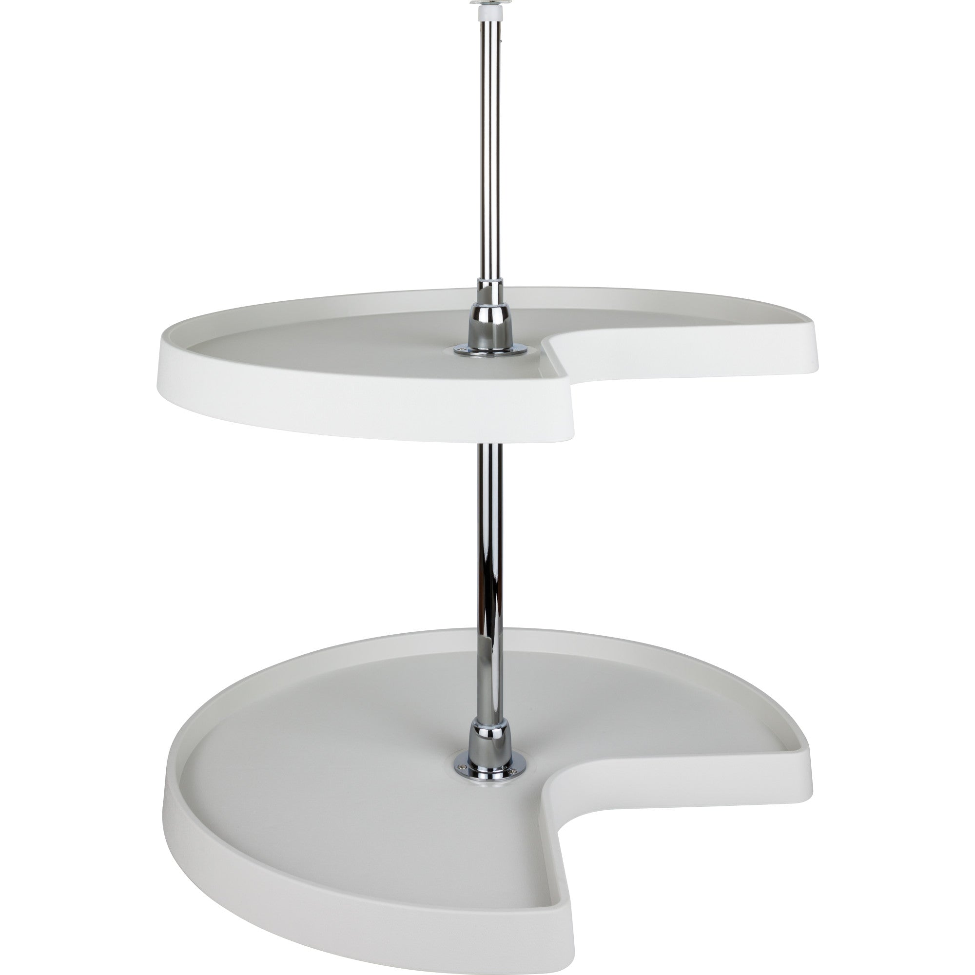 Hardware Resources Kidney 2 Shelf Plastic Lazy Susan Set With Chrome Hubs