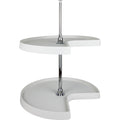 Hardware Resources Kidney 2 Shelf Plastic Lazy Susan Set With Chrome Hubs