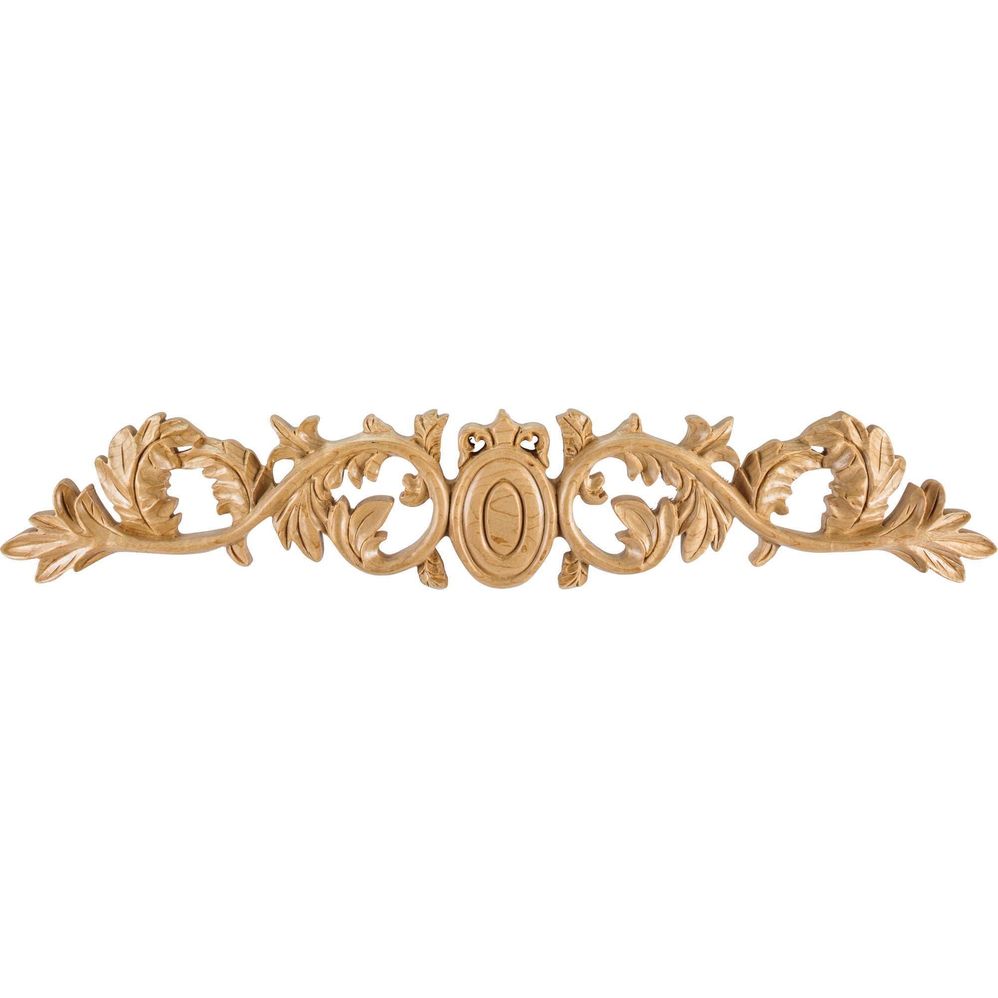 Hand Carved Acanthus Egg Onlay Rubberwood 24" Length