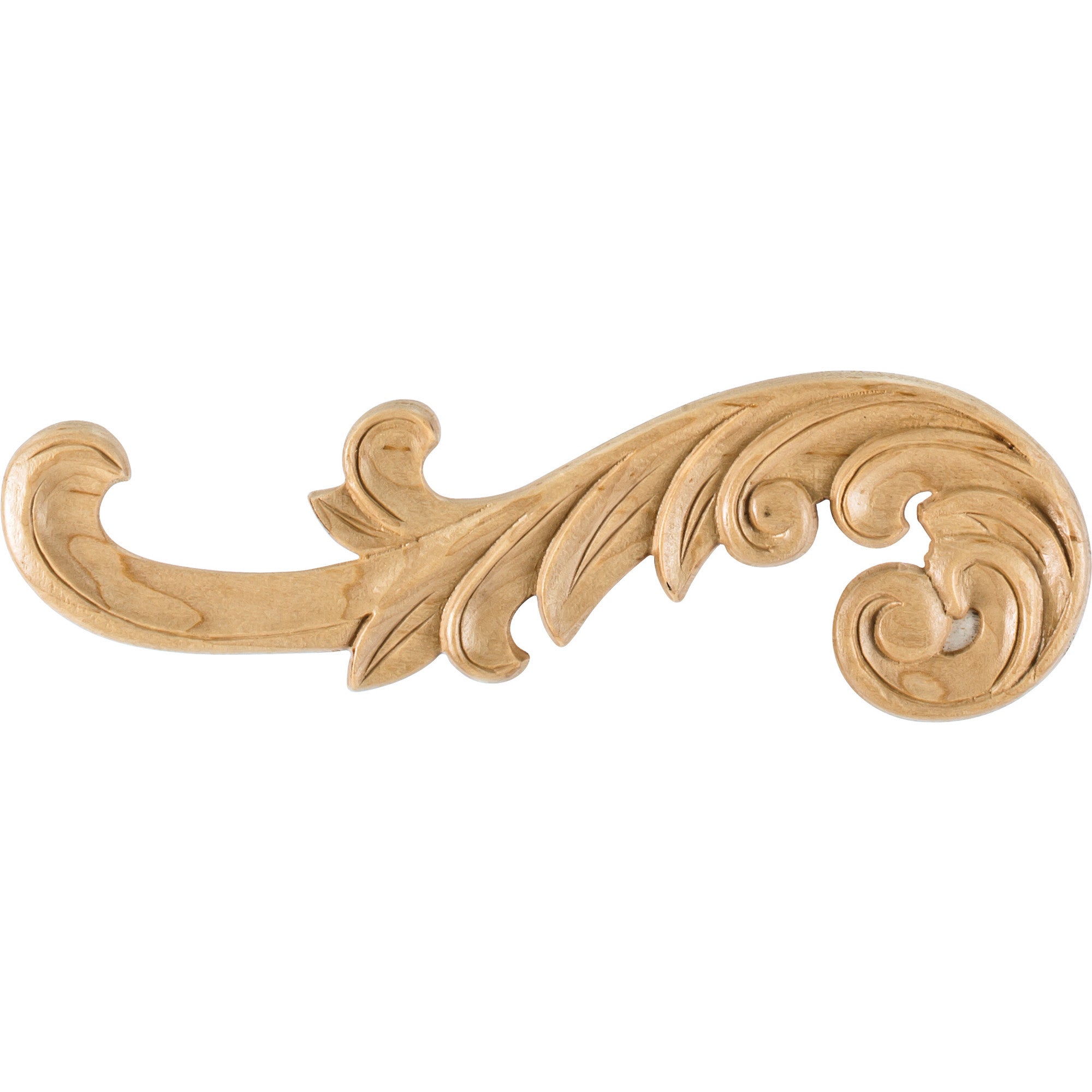 Hardware Resources 10-3/8" x 1/4" x 3-1/4" Left Curved Applique Maple