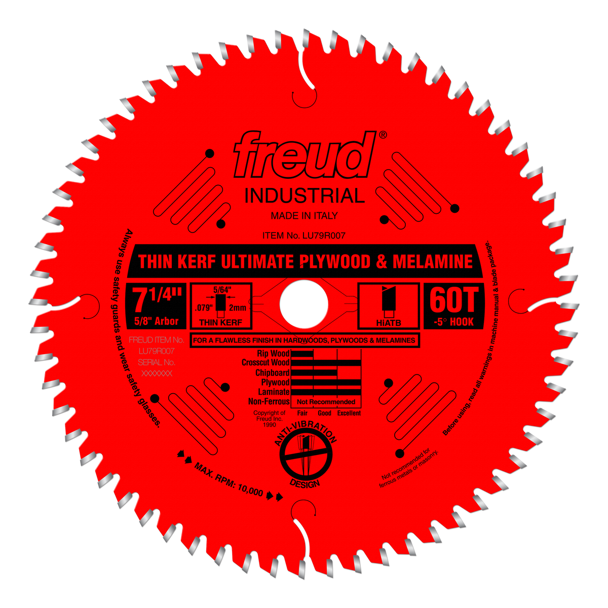 Freud Thin Kerf Ultimate Plywood & Melamine Blade 7-1/4 in. Diameter