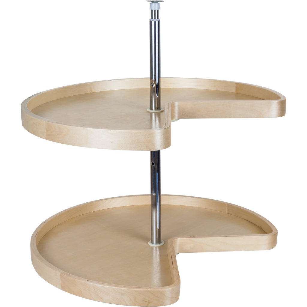 Hardware Resources Kidney 2 Shelf Banded Wood Lazy Susan