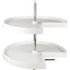 Hardware Resources Pie-Cut 2 Shelf Plastic Lazy Susan Set