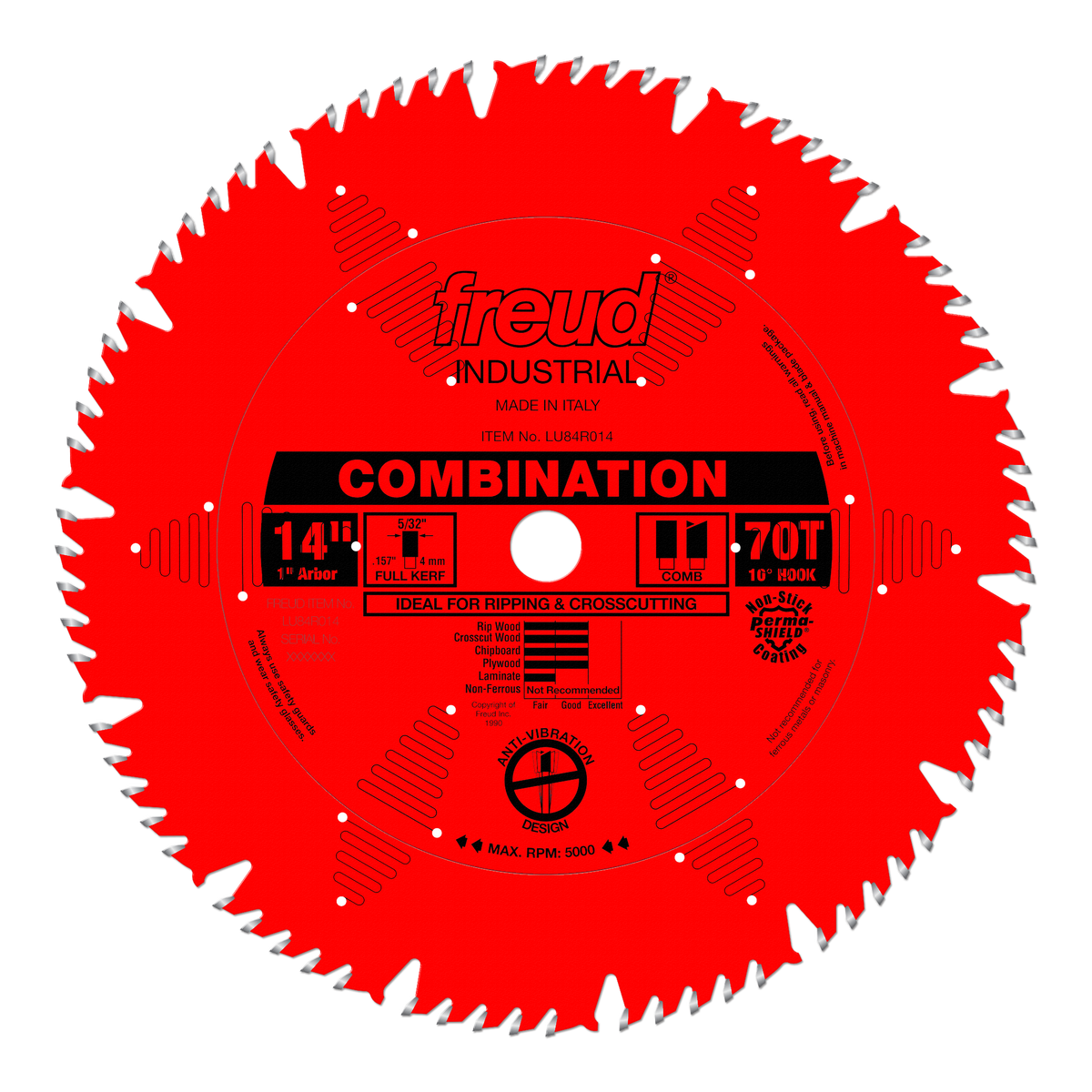 Freud Combination Blade 14 in. Diameter Red