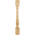 Hardware Resources Fluted Round Acanthus Post White Birch 35-1/2" Length 3-1/2" Width