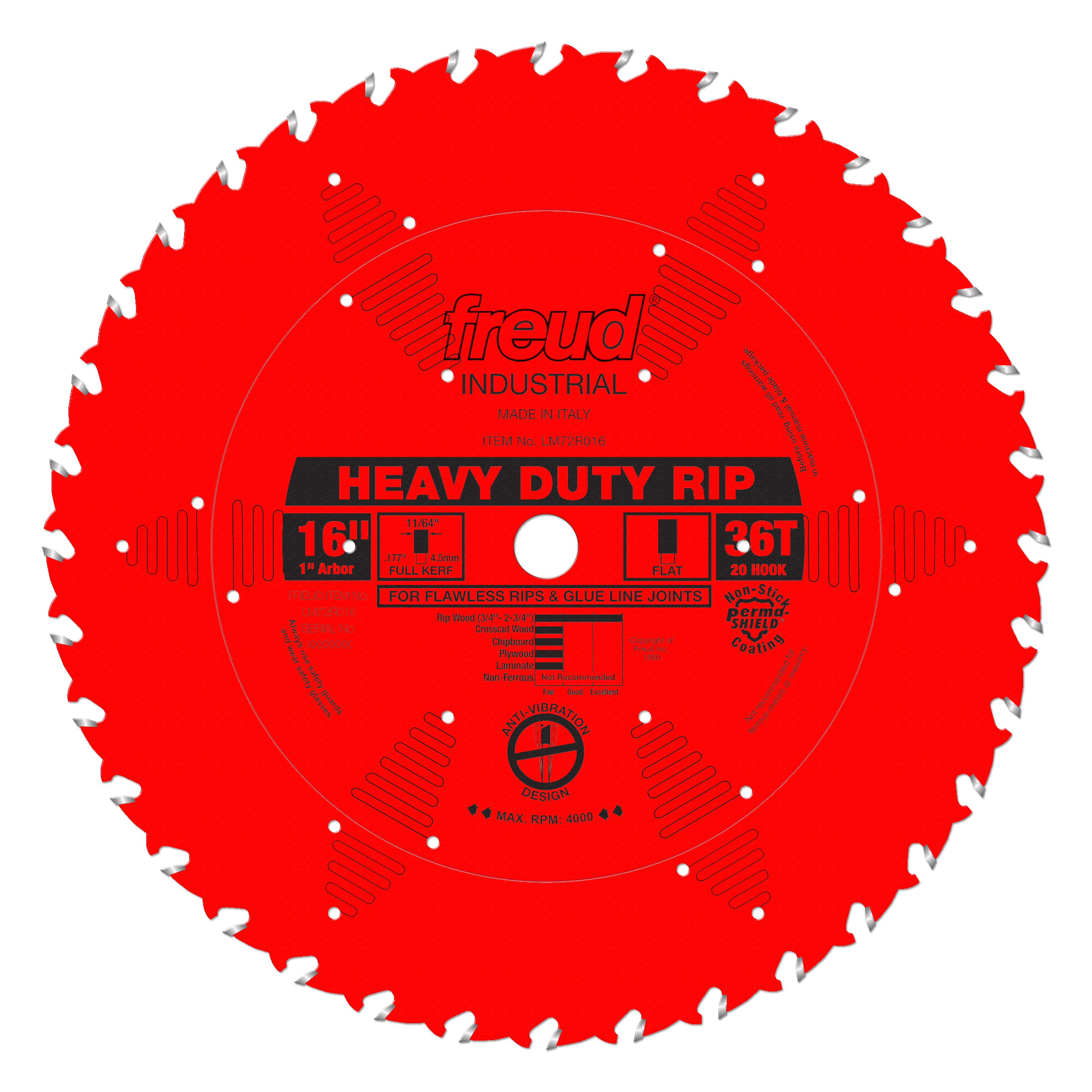 Freud Heavy Duty Rip Blade 16" Diameter Red