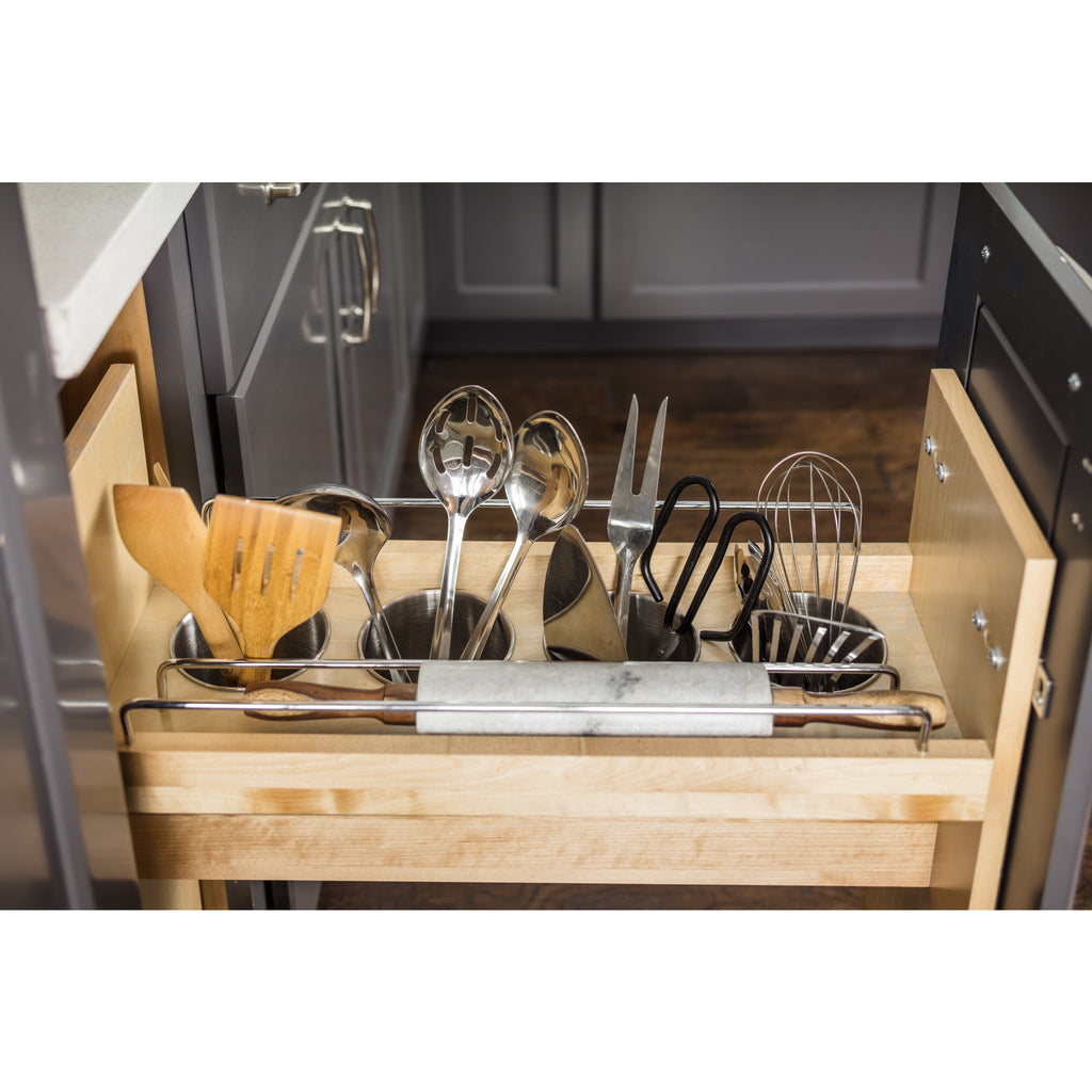 Hardware Resources "No Wiggle" Utensil Bin Base Cabinet Pullout