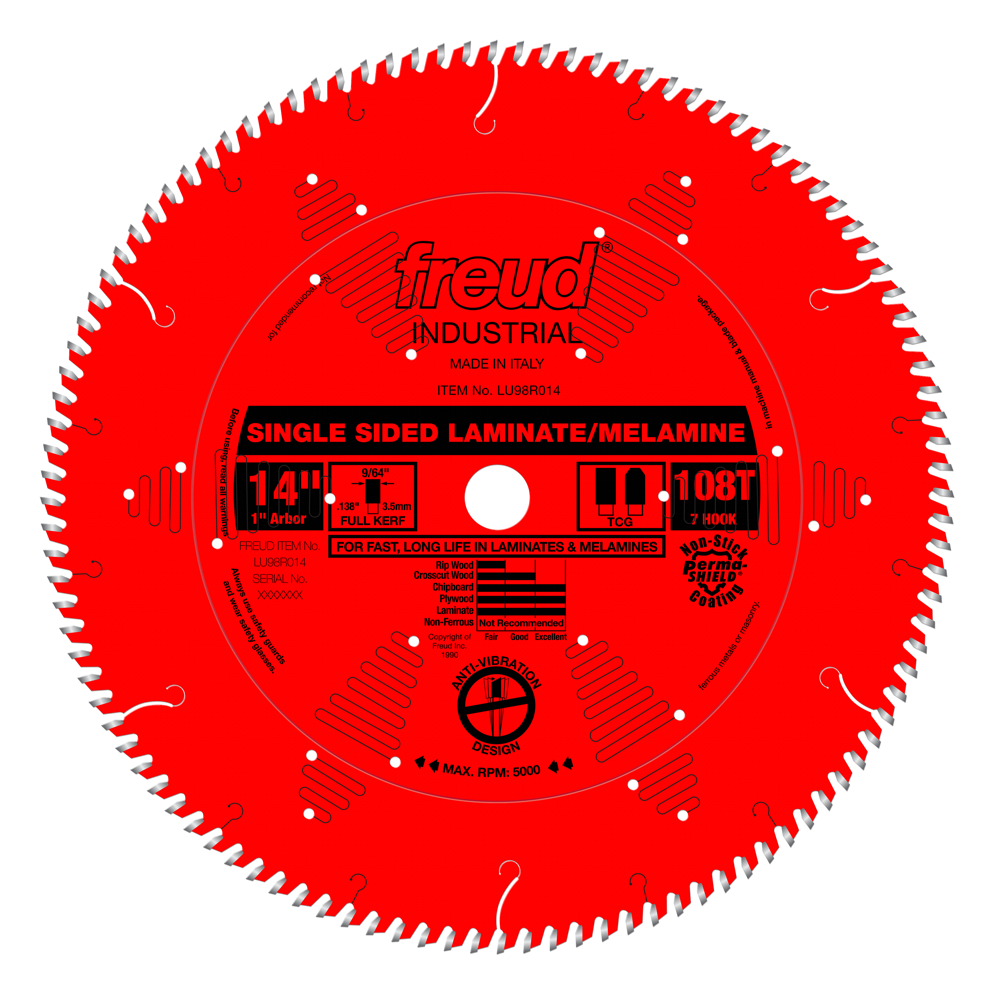 Freud Single Sided Laminate/Melamine Blade 14" Diameter