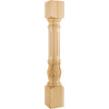 Hardware Resources Fluted Round Acanthus Post Hard Maple 35-1/2" Length 5" Width