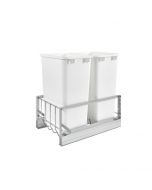 Bottom Mount Waste Pull Out, Double, 50qt, White